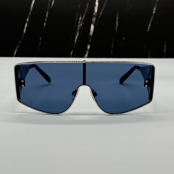 NEW DG2305 05/80 DOLCE&GABBANA SILVER BLUE OVERSIZED WOMEN SUNGLASSES - Picture 3 of 10